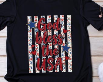 God Bless The USA PNG, Faith PNG, Patriotic Png, American Png, Whimsy Png, Girly Png, Dainty Png, Stripes Png, Memorial Day Png, July 4 Png