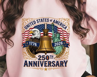 USA 250th Anniversary PNG, America 1776-2026 Patriotic Eagle Liberty Bell Design, United States 250 Years png, 4th of July Sublimation PNG