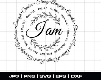 I am Inspiration SVG: Bible Verse Christian Cut File (Instant Download)