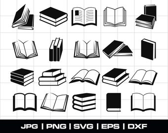 Books SVG Bundle: Book Club, School, Student Cut Files (Digital Download)