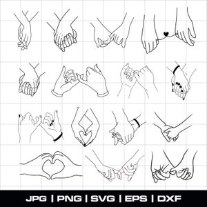Holding Hands SVG, Pinky Hold, Love, Customize With Your Own Text, SVG Cut File, Instant Download, Love Hands Design