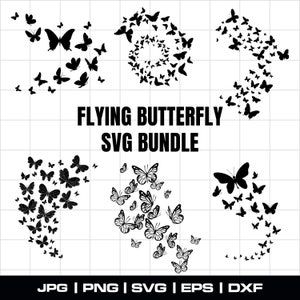 Fliegende Schmetterlinge svg Bundle, Schmetterling svg, Schmetterling Design Layout, Schmetterling Schwarm svg, Schmetterling png, geschnittene Dateien für Cricut, Silhouette