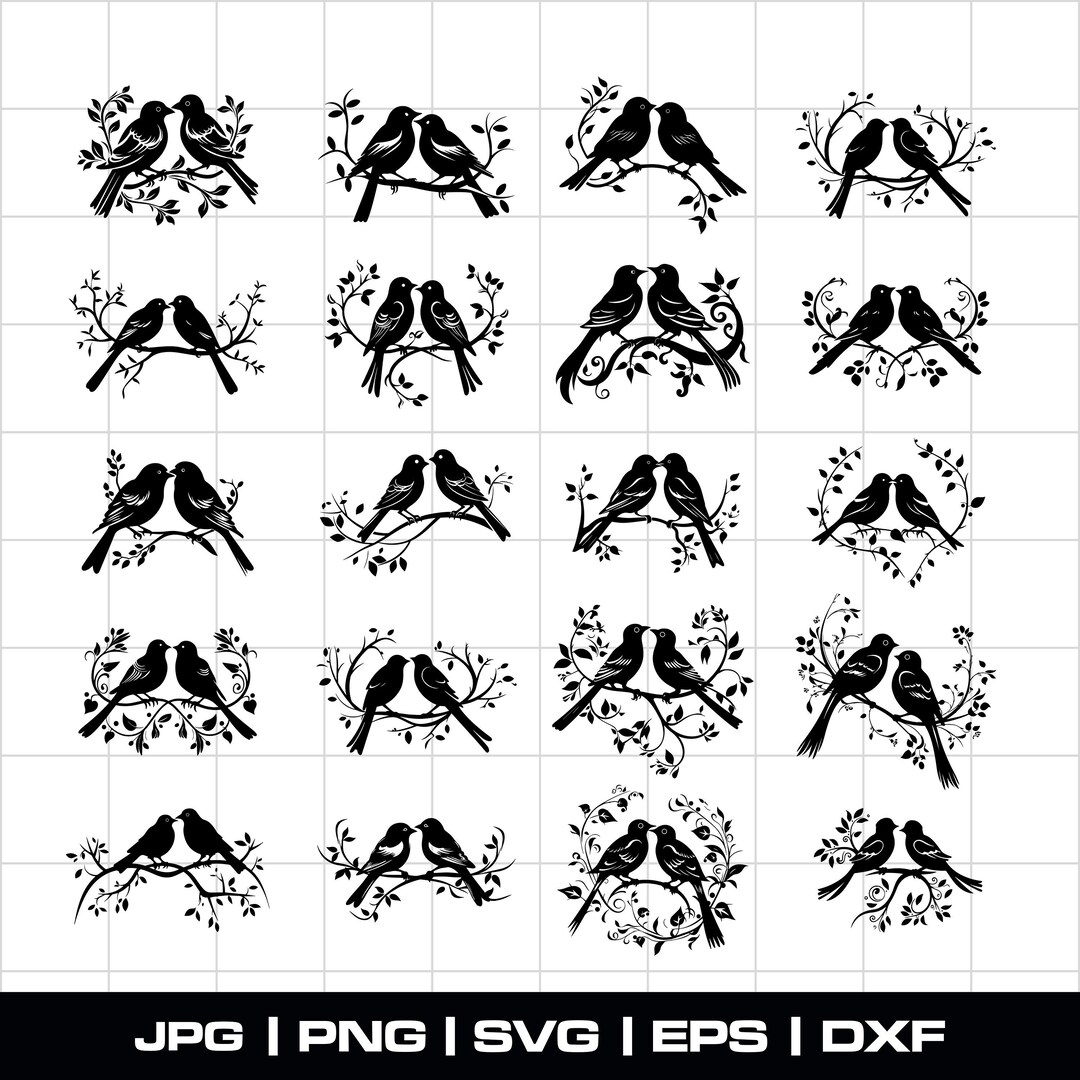 Love Birds SVG Bundle, Birds SVG Bundle, Birds Cut File, Birds Clipart ...
