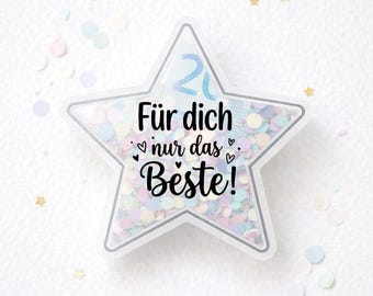 Schüttelkarte Geburtstag | Verpackung für Geld & Gutscheine | Download Bastelvorlagen | Konfettitüten | Wunscherfüller Last Minute Karte