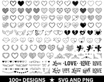 SVG de Coração, Divisores de Texto em Formato de Coração em SVG, SVG de Coração Rabiscado, SVG de Amor, SVG de Dia dos Namorados, SVG de Guirlanda de Corações, SVG de Coração Esboçado, Coração Aberto, Cricut e Silhouette