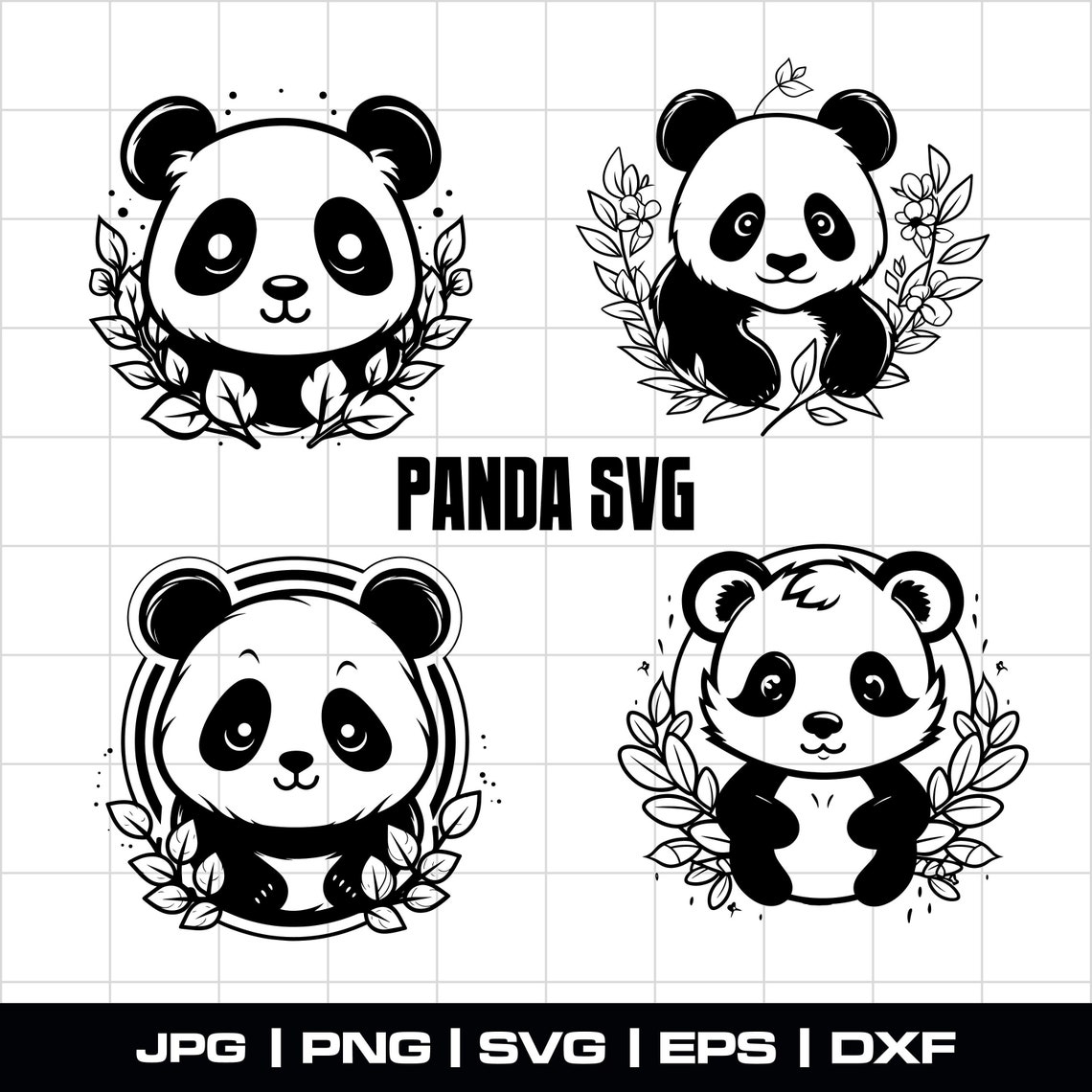 Panda SVG, Baby Panda SVG, Panda Vector Svg, Panda Face Svg, Cute Panda ...