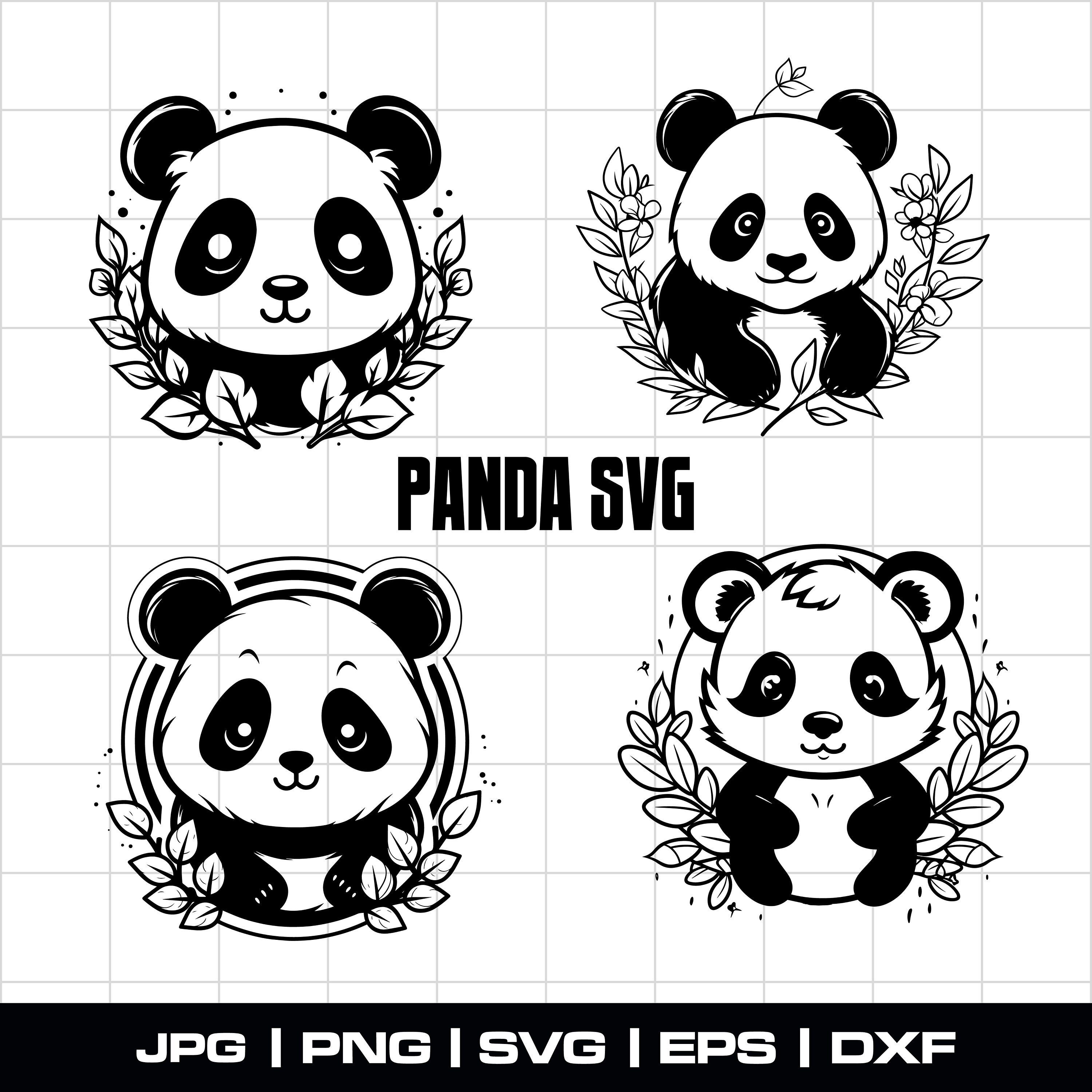 Panda SVG, Baby Panda SVG, Panda Vector Svg, Panda Face Svg, Cute Panda ...