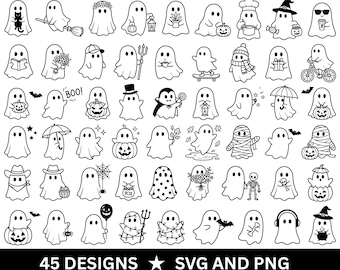 Fantasma em SVG, Fantasma fofo em SVG, Fantasma floral em SVG, Halloween em SVG, Temporada assustadora em SVG, Fantasma assustador em SVG, Doces ou travessuras em SVG, Outono em SVG, Cricut e Silhouette