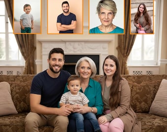 Realistic Merge of Different Photos, Add someone to Photo, Add Deceased Loved One to Photo, Mother Gift, The best Christmas gift for mom
