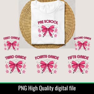 Kokette Bleistift Schleife PNG Bundle: Lehrer Shirt Design (Digitaler Download)
