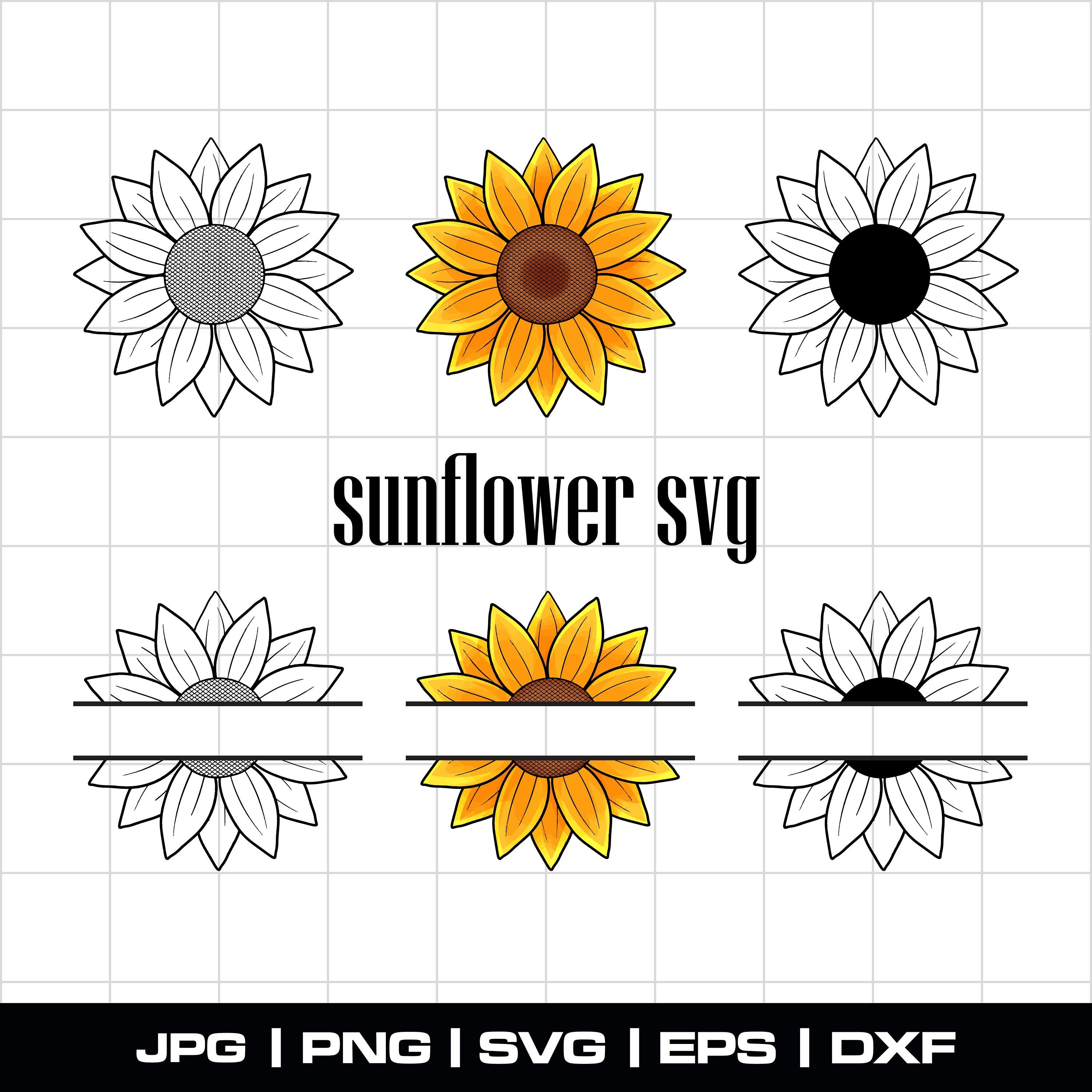 Sunflower SVG, Flower Svg, Digital Download, Clipart, Distressed ...