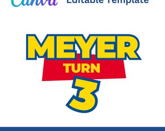 Editable Toy Story Logo Canva Template: Custom Birthday Design (Digital Download)
