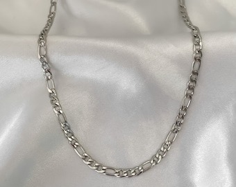 Silver Figaro Necklace • Silver Figaro Chain • Dainty Chain Necklace • Layering Necklaces • Silver Figaro Choker • Figaro Choker Chain