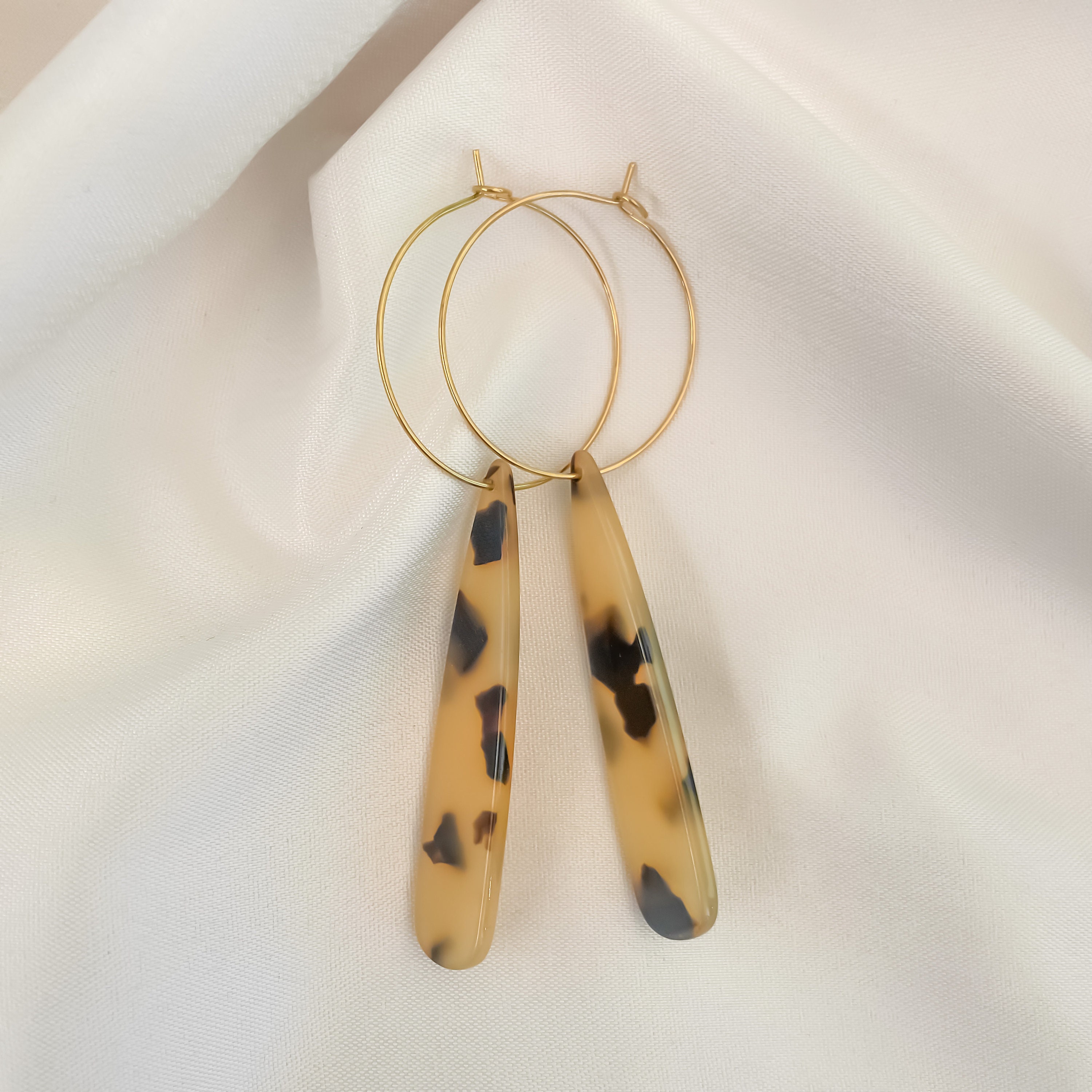 Tortoise Shell Earrings Resin Earrings Cute Resin Hoops Tortoise