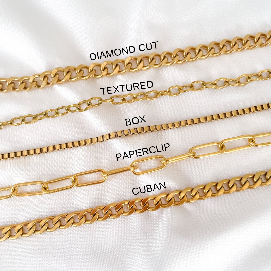 Thick Gold Chain Necklace Gold Waterproof Necklace Chunky Necklace 18K Gold Necklace Chain Cuban ...
