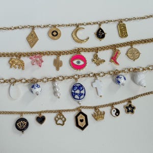 Charm bracelet gold, Charm Bracelet charms, Custom charm bracelet, Personalized charm Bracelet, Custom gift idea, Teen gift, Daughter gift