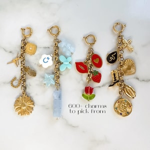 Custom bag chain, Purse Chain Charms, Bag chain charms, Gold Charm Keychain, Personalized keychains, Vintage bag charms, Custom keychain