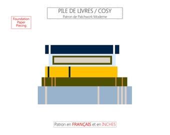Pile of Books - FPP Patchwork PDF Pattern in French