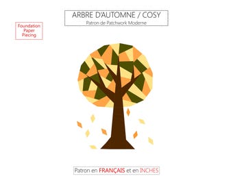 Autumn Tree - FPP Patchwork PDF Pattern in French