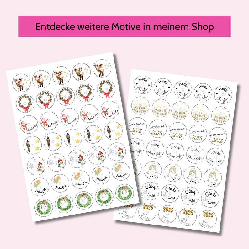 PDF Template Tealight Messages christmas A4 I Candle Tattoo Tealight I