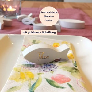 Namenskarten gold Taufe Fische I Tischkärtchen I Platzkarten I Namensschilder I schlichte Tischdekoration I Tischdeko Kommunion Konfirmation
