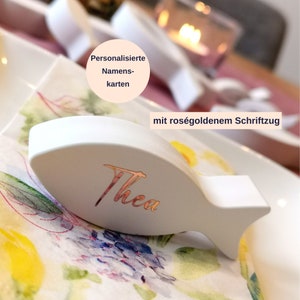 Namenskarten rosegold Taufe Fische I Tischkärtchen I Platzkarten I Namensschilder I Tischdekoration I Tischdeko Kommunion Konfirmation