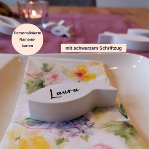 Namenskarten schwarz Taufe Fische I Tischkärtchen I Platzkarten I Namensschilder I schlichte Tischdeko I Tischdeko Kommunion Konfirmation