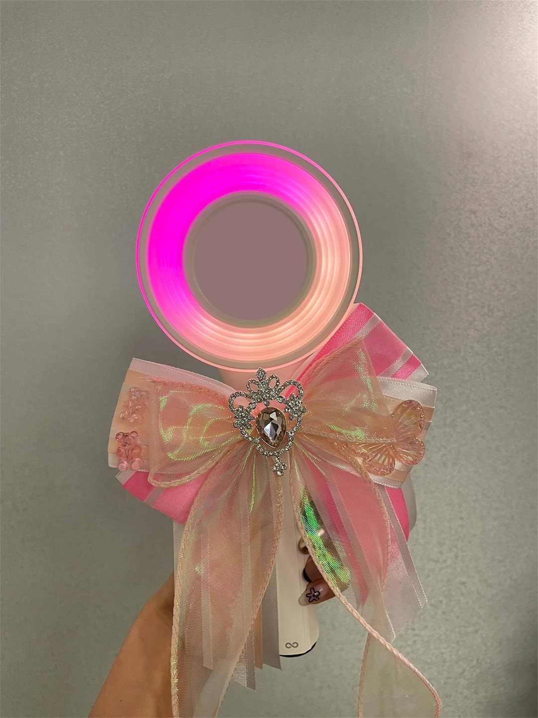 Kpop Lightstick Bowcrown Gem Accessoriessupport Etsy