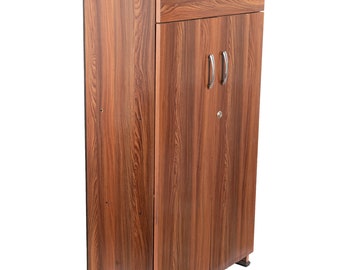 2-Door Wood Entryway 16 Pair Shoe Storage Cabinet | Water Proof Ply Shoe Storage | Natural Wood Grain Color Variation | Shoe Storage 4 Home