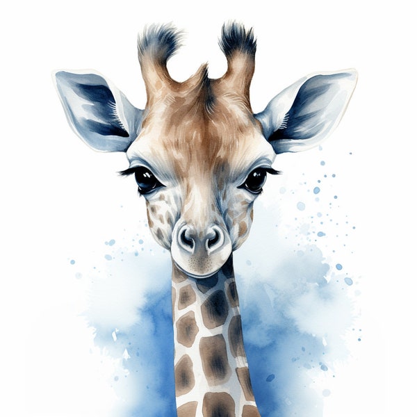 Baby Giraffe Clipart Png, Watercolor Giraffe Clipart Png, Baby Shower Clipart, Giraffe Illustrations, Giraffe tumbler wrap, sticker png