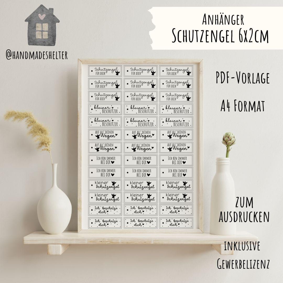 Angelic Labels PDF Template for Guardian Angel Pendants | Printable Labels | Angel ...