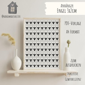 PDF template for angel pendants | Printable labels | Guardian angel | DIY | Digital file