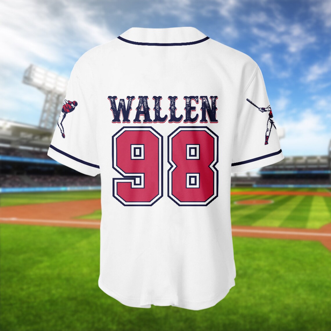 Braves 98 Baseball Jersey Wallen Shirt Wallen Country Etsy