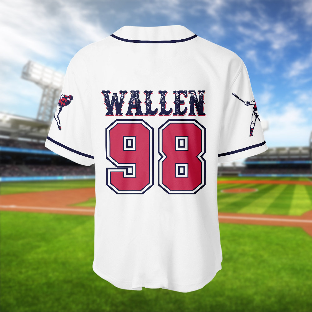Braves 98 Baseball Jersey Wallen Shirt Wallen Country Etsy