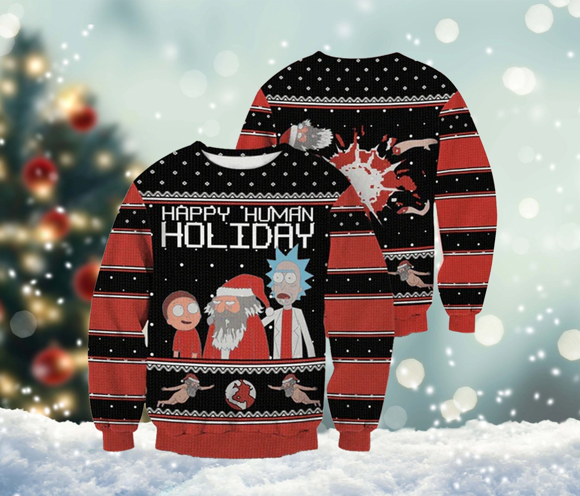 NBA Los Angeles Clippers Rick and Morty Ugly Christmas Sweater