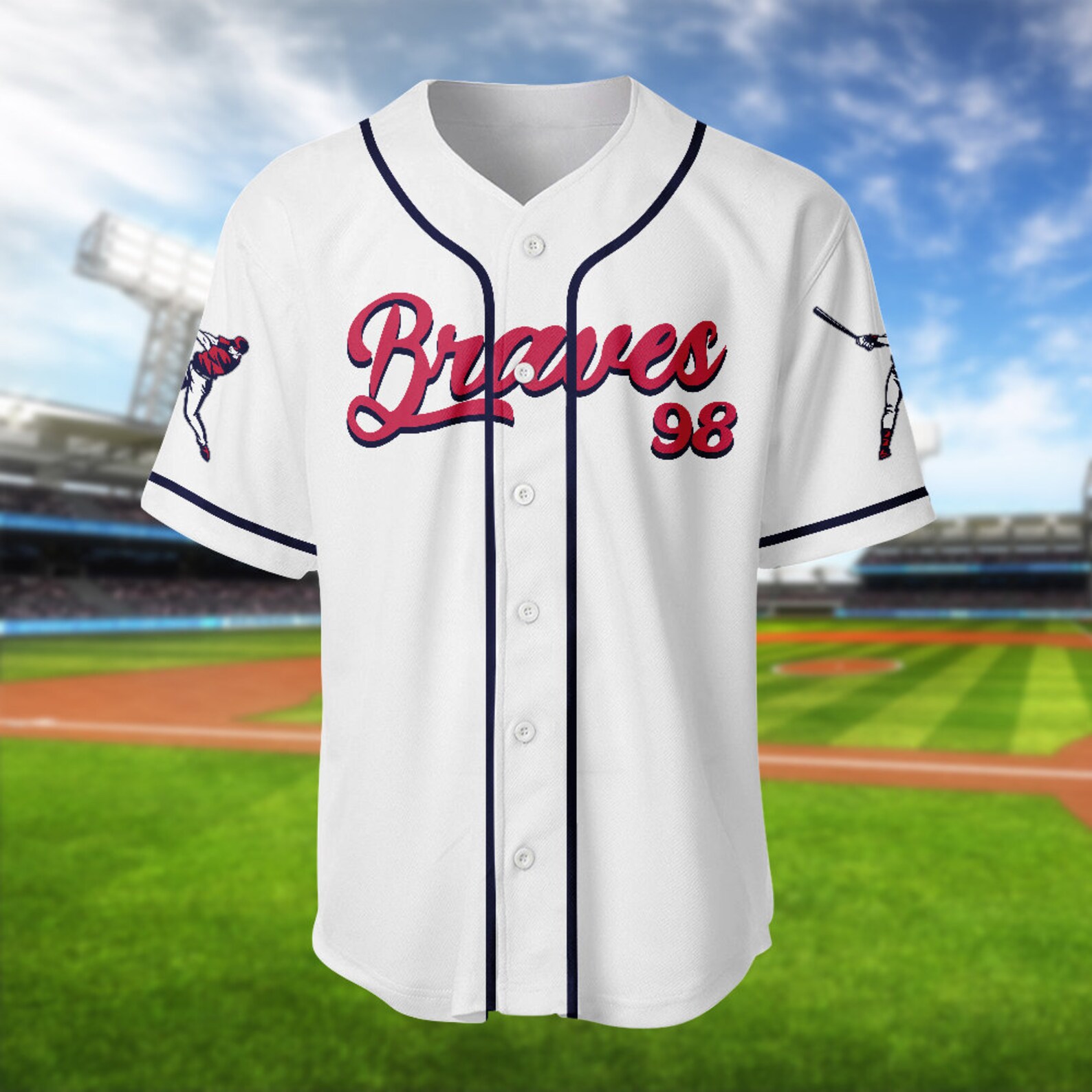 Braves 98 Baseball Jersey Wallen Shirt Wallen Country Etsy