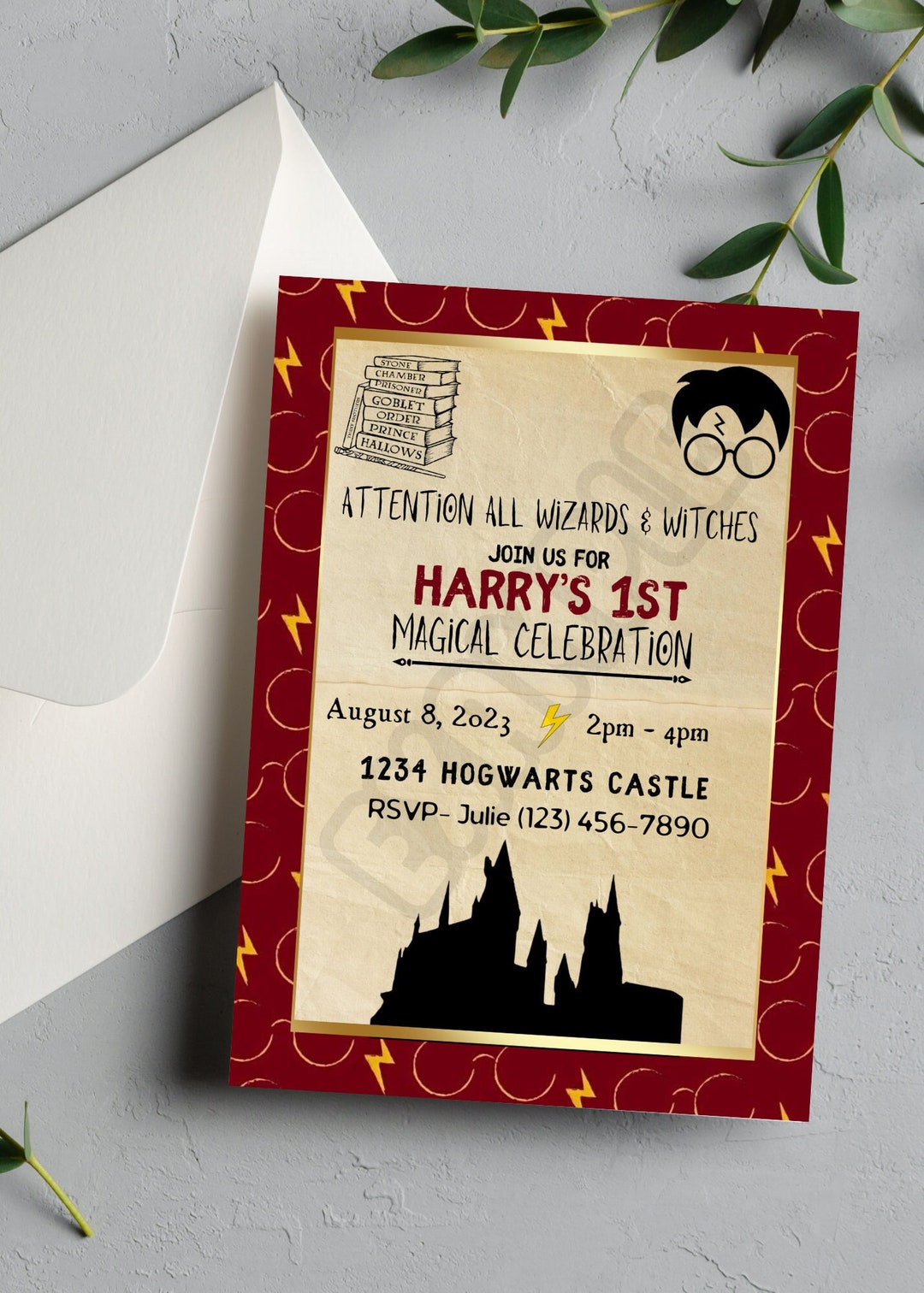 Harry Potter Birthday Invitation Template Etsy