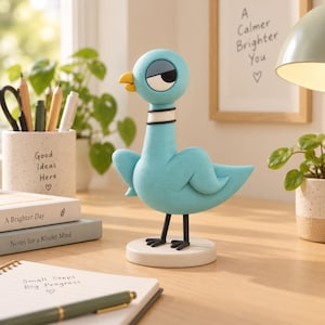 The Pigeon Book Character Embroidered Patch, Cute Funny Bird Iron On Applique, Mo Willem.s Pigeon Badge, Jacket Backpack Custom Patch