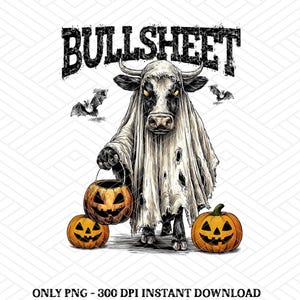 Retro Bullsheet Halloween Png, Moo I Mean Boo Png, Funny Halloween Highland Cow Png, Trendy Cute Cow Shirt Design, Trick Or Treat Png