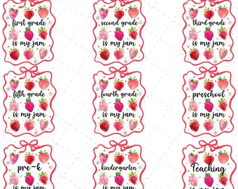 9+ Bundle J'enseigne, c'est ma confiture PNG, Coquette d'école aux fraises Png, Rentrée des classes Png, Cadeau pour enseignant, Rentrée des classes, Png 1re année