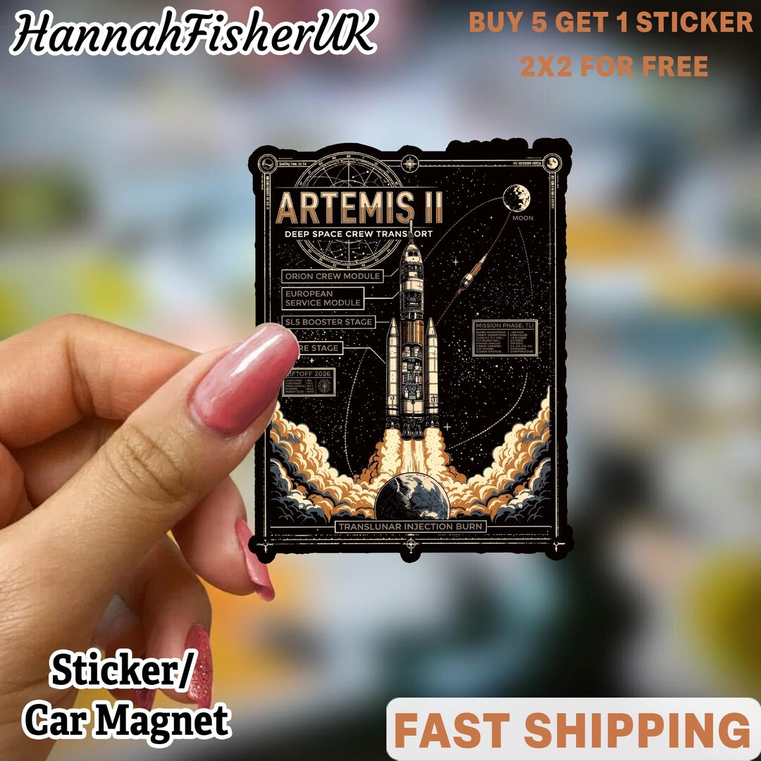 Artemis II Mission Stickers ,space Vinyl Decals, Artemis Car Magnet - Etsy