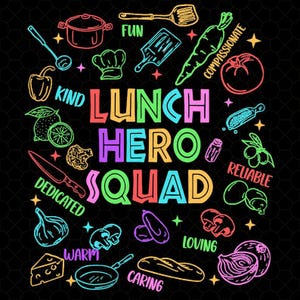 School Lunch Hero Squad Png, Lunch Hero Squad Png, School Lunch Hero Squad Funny Cafeteria Workers Digital PNG, Lunch Team, Funny Workers