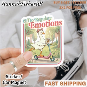 Pegatina/imán para coche de ganso para regular las emociones, regalo divertido para consejeros de salud mental y terapeutas SEL.