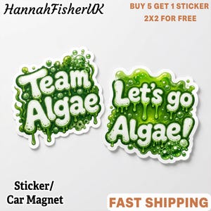 Team Algae Sticker Pack ,Algae Lover Decal ,Make Algae Great Again Vinyl Decal , Plant Humor Waterproof Sticker