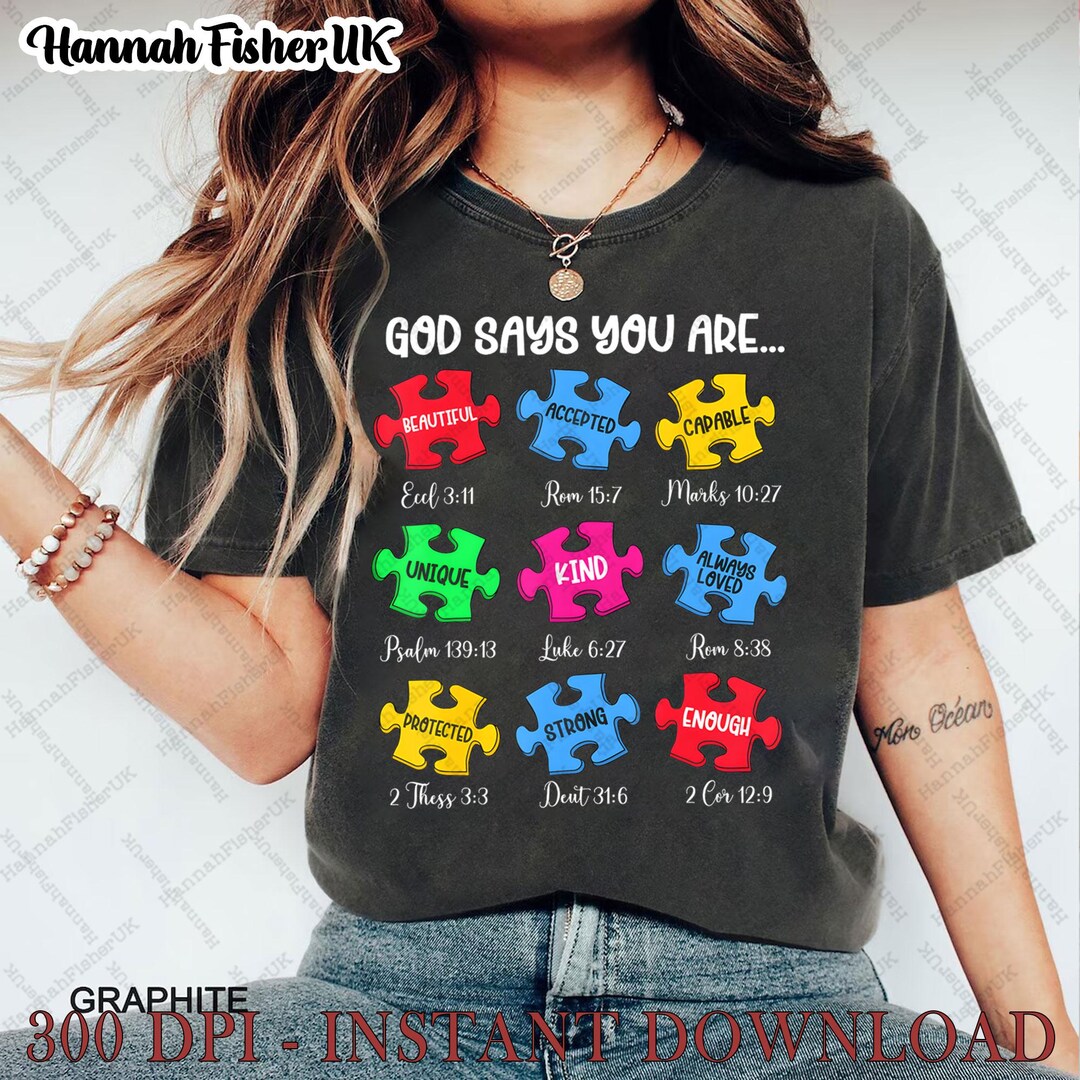 Scripture Visual Asd God Says I Am Autism Png, Retro Autism Png, Autism Bible Verse Png ...