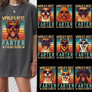 10+ Retro Vintage Father&#39;s Day Bundle png, World&#39;s Best Farter I Mean Father png, Dog lover png, Best Dad Ever, Funny Husky Pug Poodle Corgi