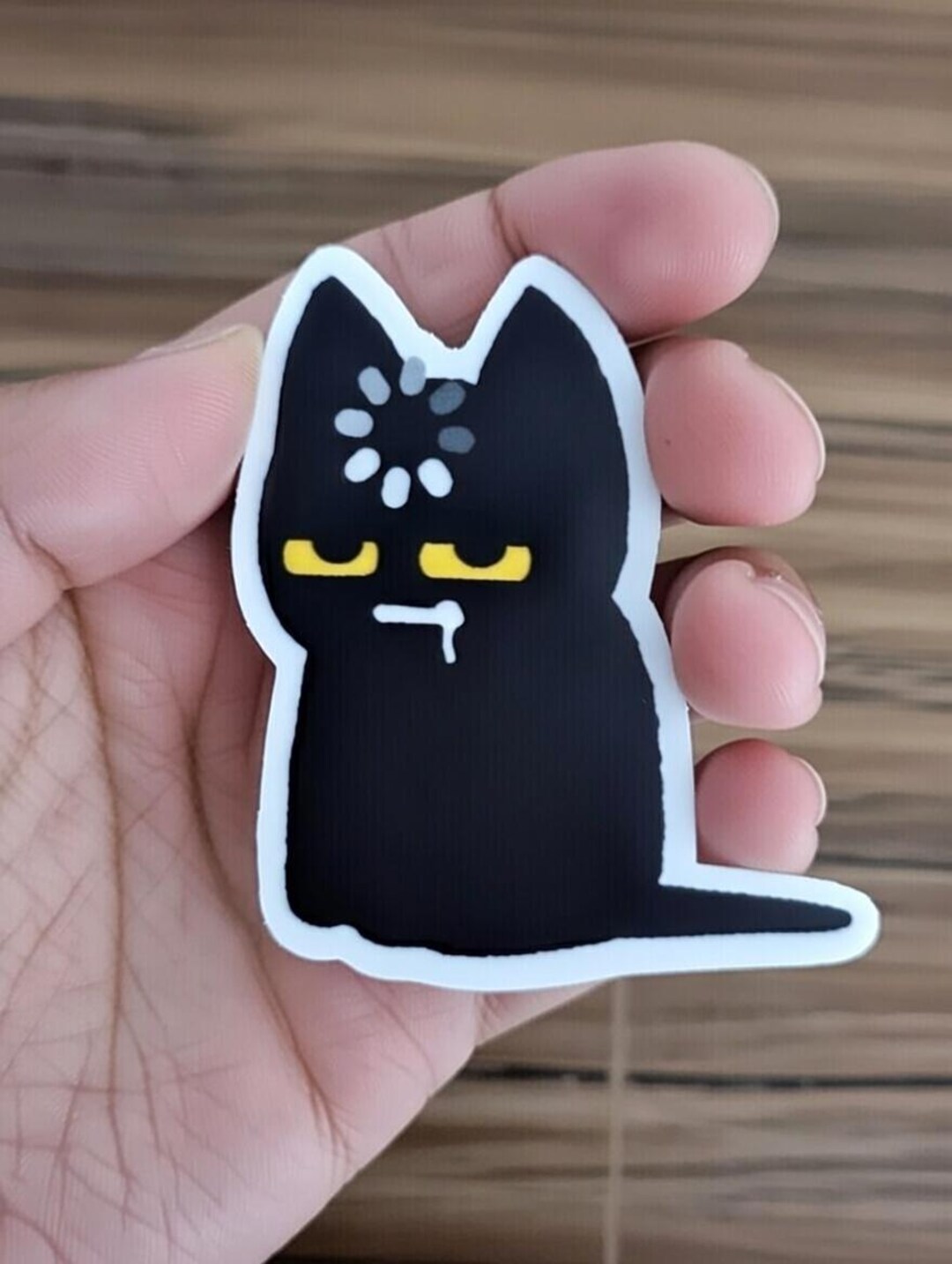 Black Cat Void Loading Sticker/ Car Magnet, Funny Minimal Cat Vinyl ...