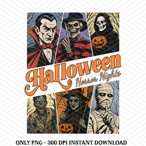 Retro Horror Characters Halloween Png,  Friends Horror Characters Png, Happy Halloween Png, Horror Movie Killers Png, Scary Png, Halloween