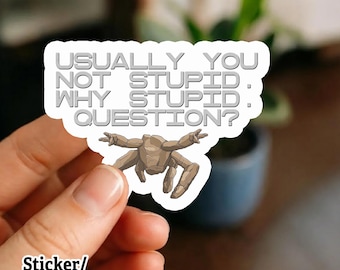 Why Stupid Question Sticker/Car Magnet, Project Hail Funny Space Quote Sticker