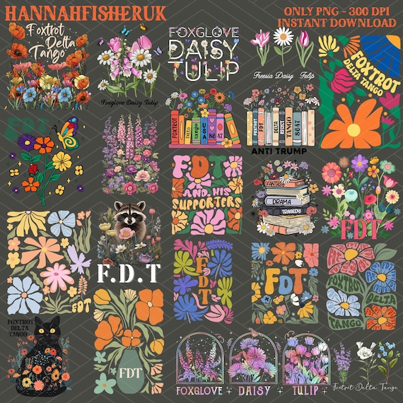 20+ Foxtrot Delta Tango Flower Png  Bundle, Subtle Anti President,Floral Foxtrot Delta Tango FDT Png, Anti Republican Png, Political Png